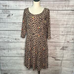 Torrid 1x Betsey Johnson Leopard Ponte Mini Skater Dress‎